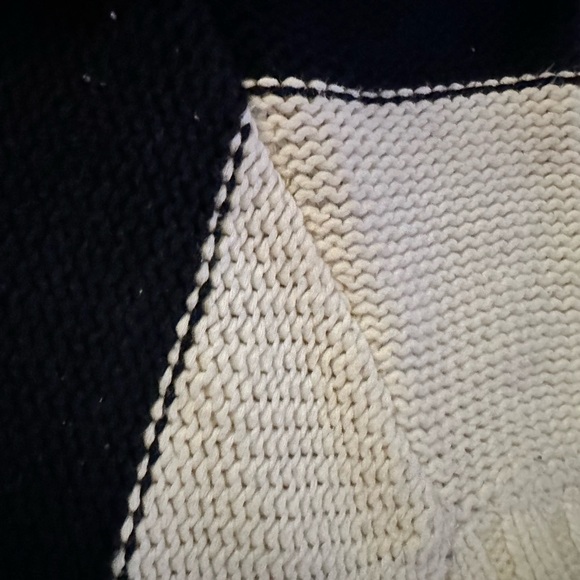 Abercrombie & Fitch striped chunky knit crewneck nautical fisherman sweater M - Picture 4 of 5